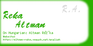 reka altman business card